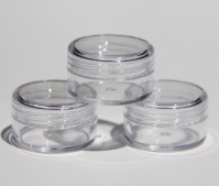Clear Jars w/Clear Lids (5 gram, 50 jars + 50 labels) Cosmetic Sample Jars, makeup containers, makeup sample containers, cosmetic jars, cosmetic sample containers, makeup jars, wholesale cosmetic jars